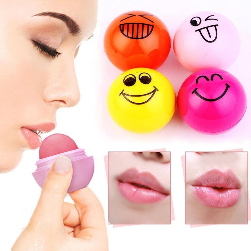 Cute Smiley Face Lip Balm Ball Multicolor
