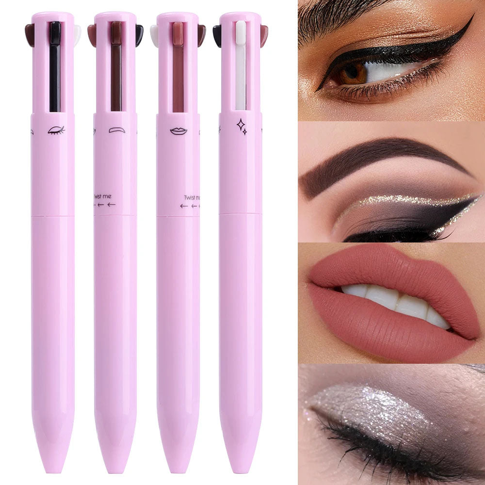 Eyeliner Eyebrow Pencil Contour Makeup Pen Long Lasting Waterproof 4 in 1