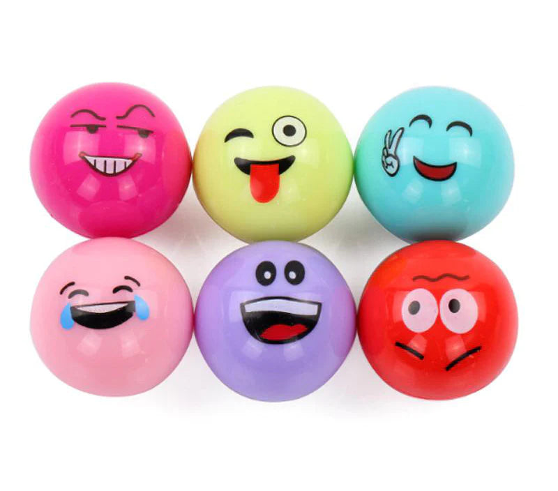Cute Smiley Face Lip Balm Ball Multicolor