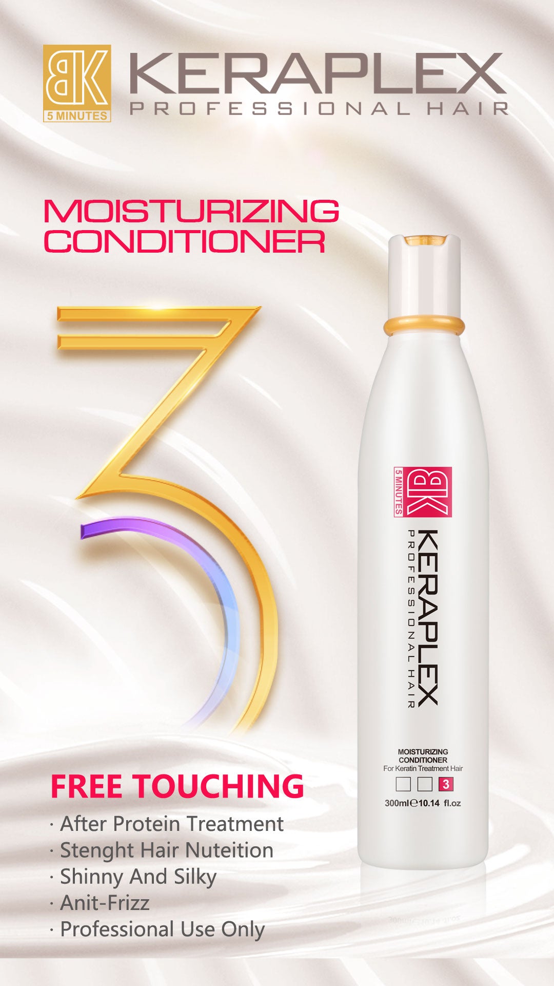 BK Keraplex Professional Brazilian Keratin Hair Treatment 300*3ML