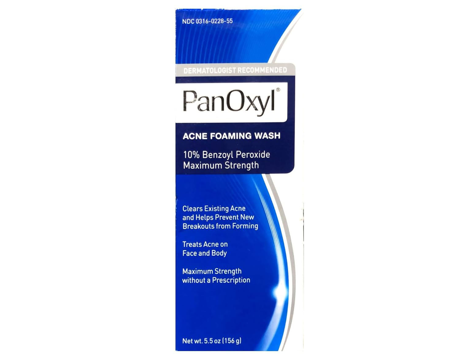 PanOxyl Acne Foaming Wash Benzoyl Peroxide 10% Net Wt 5.5 Oz (156)
