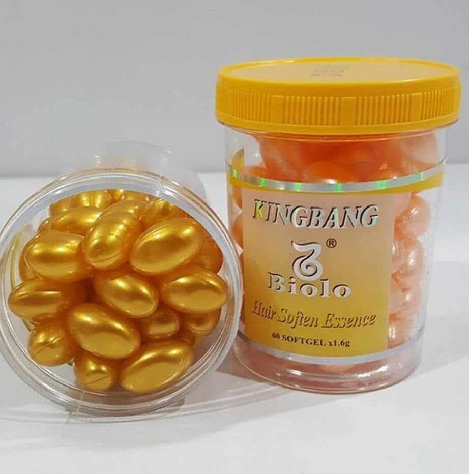 Kingbang Vitamin E & Aloe Vera Animate Hair Treatment Soften Essence Soft gel Capsule 60 x 1.6G (96 g)