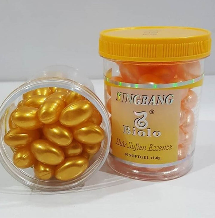 Kingbang Vitamin E & Aloe Vera Animate Hair Treatment Soften Essence Soft gel Capsule 60 x 1.6G (96 g)