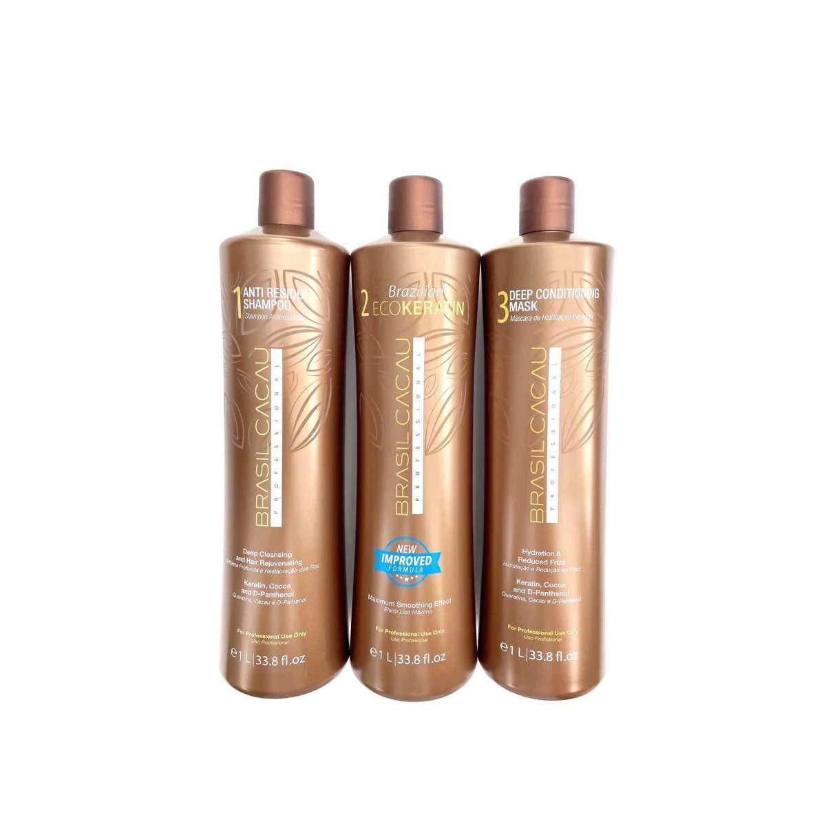 Brasil Cacau Brazilian Keratin Treatment Kit Step 1-2-3 (1000x3ml)