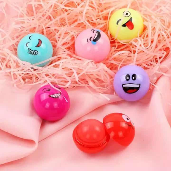 Cute Smiley Face Lip Balm Ball Multicolor