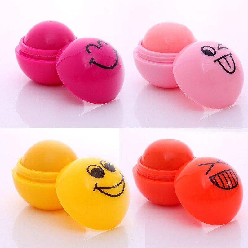Cute Smiley Face Lip Balm Ball Multicolor
