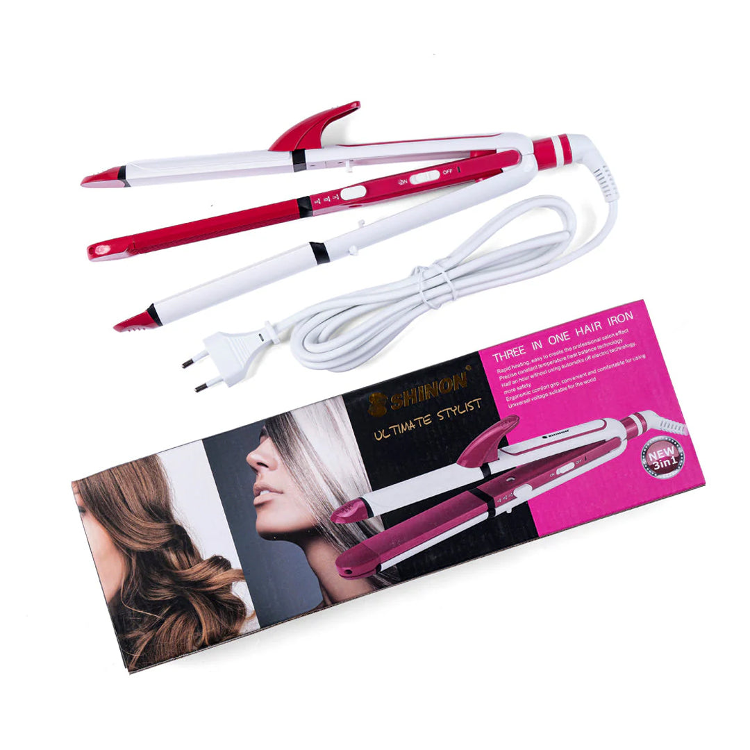 SHINON SH-8088 Hair Straightener (3 in 1 straightener, crimple and roller)