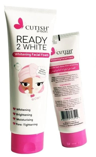 Cutish Ready 2 White Face Wash Whitening Moisturizing Face Wash 100 g