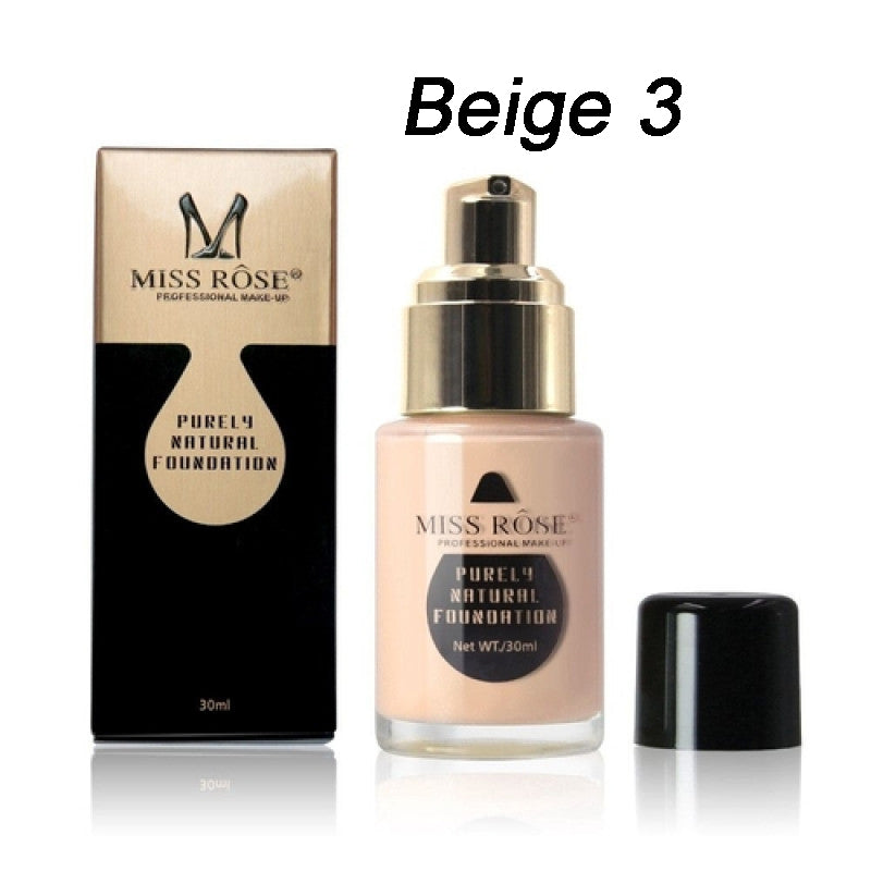 MISS ROSE Purely Natural Foundation 30ML Beige 3