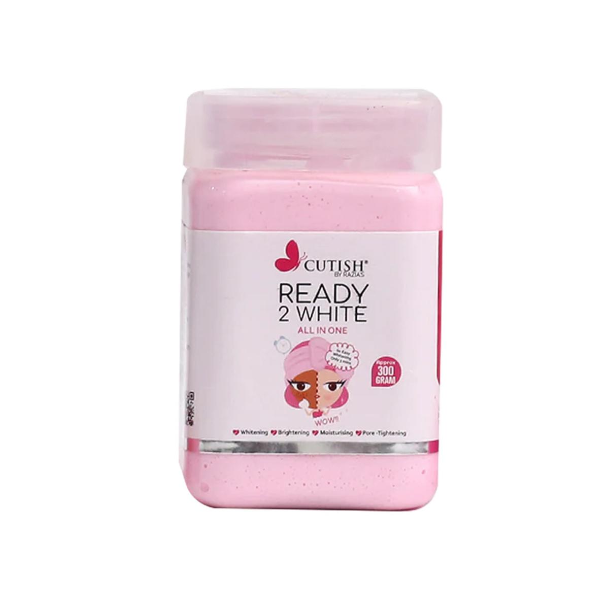 Cutish Ready to White All In One jar Facial Jar Cleanser Massager Scrub Mask Cream 300G